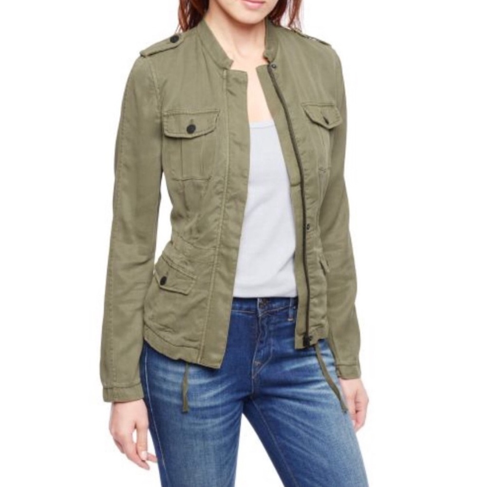 True Religion Erwin Utility Cargo Jacket XS Sage Green Military Army Chic